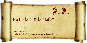 Holló Máté névjegykártya