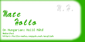 mate hollo business card