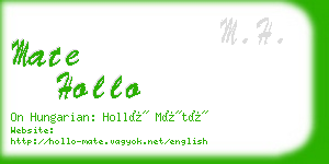 mate hollo business card